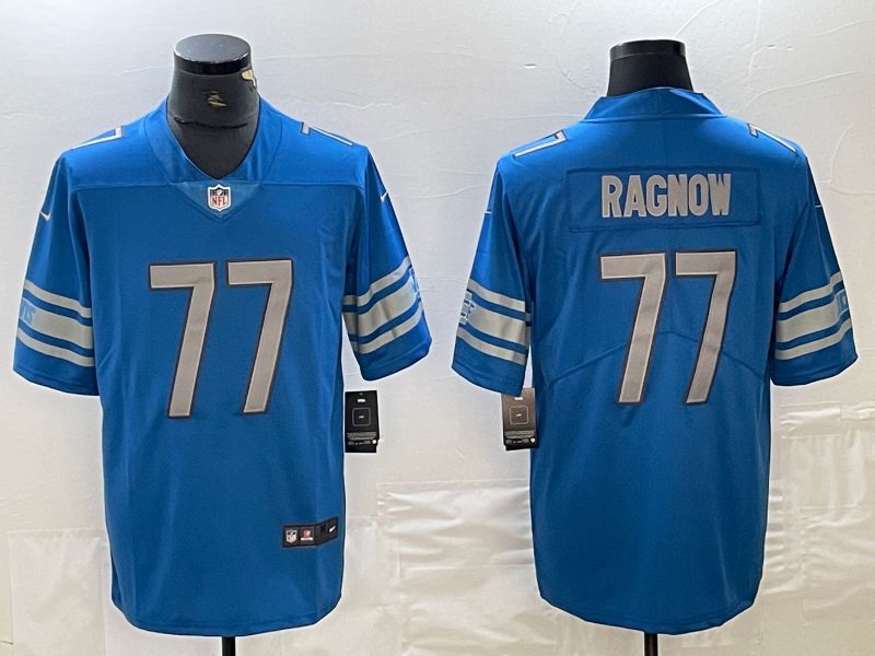 Men Detroit Lions #77 Ragnow Blue Nike Vapor Untouchable Limited NFL Jersey
